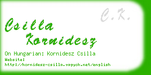 csilla kornidesz business card